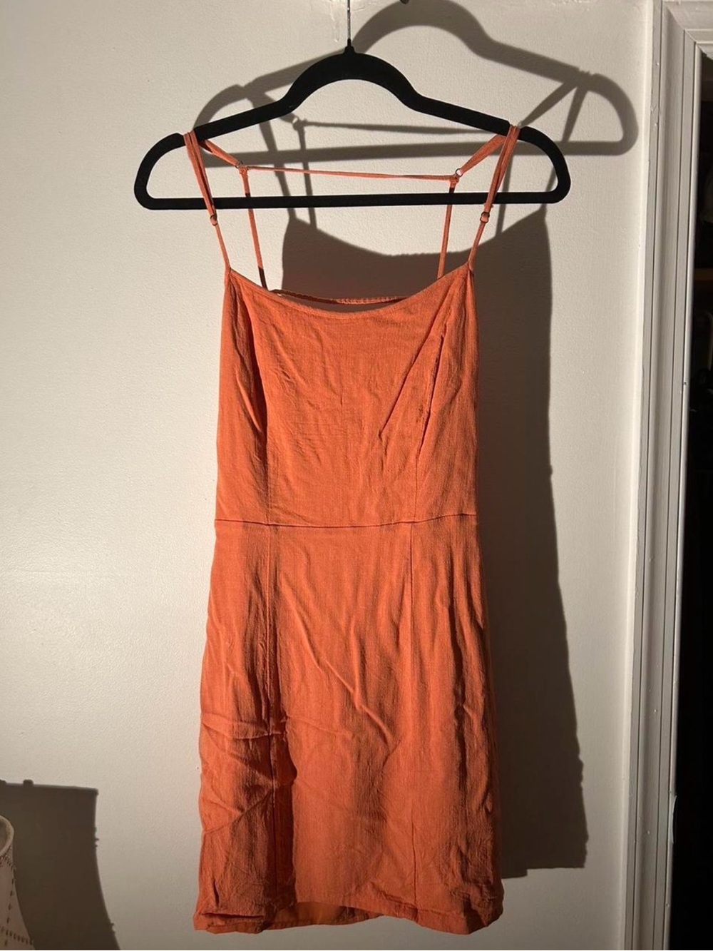 Forever 21 Orange Backless Spaghetti-Strap Mini Dress